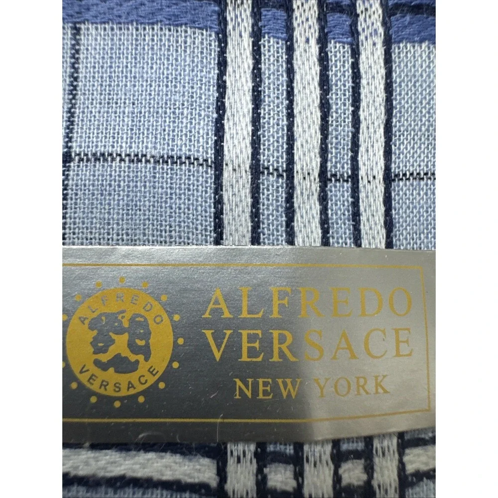 VTG! ALFREDO VERSACE Multicolor Plaid Handkerchief 15